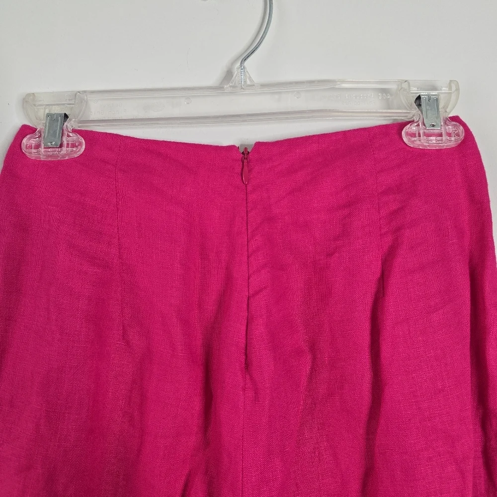 Reformation Cleo Linen Hot Pink Two Piece Set 2 Petite Barbiecore Feminine